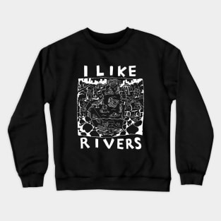 By The River- Illustrated Lyrics - Aesop Rock - Inverted Crewneck Sweatshirt